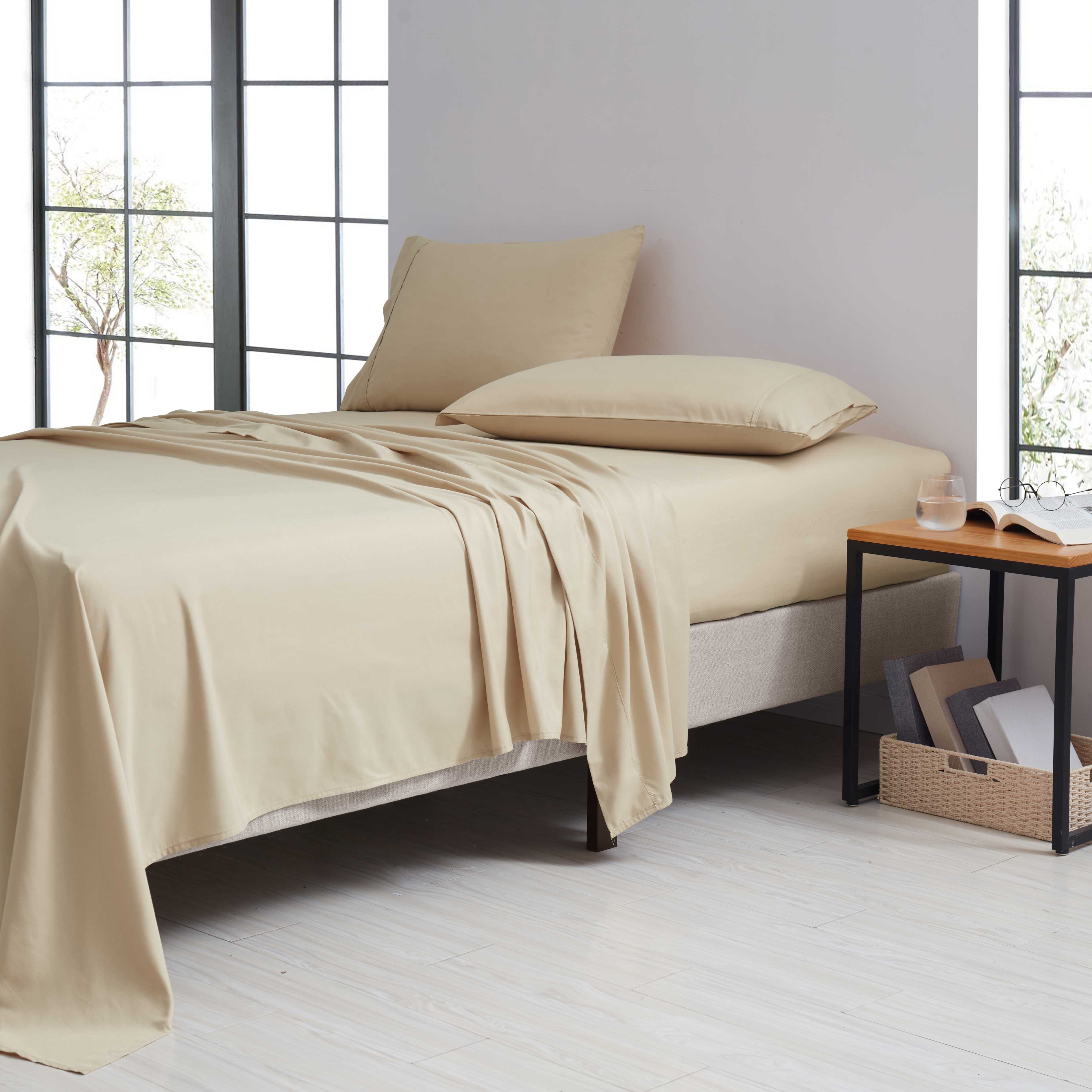Bamboo 1800 Thread Count 4 Piece Luxury Solid Sheet Set. - Smartmarts