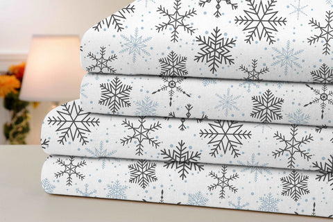 Bibb Home Printed Flannel 4 Piece Sheet Set.