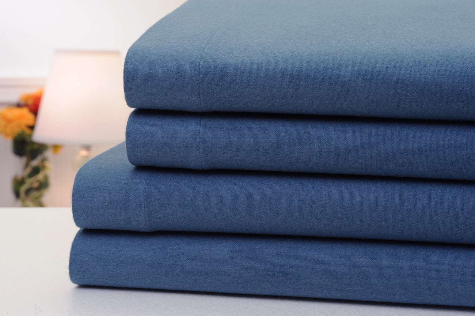 Bibb Home Solid Flannel 4 Piece Sheet Set