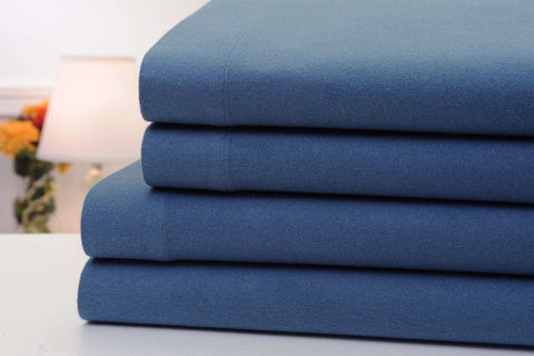 Bibb Home Solid Flannel 4 Piece Sheet Set