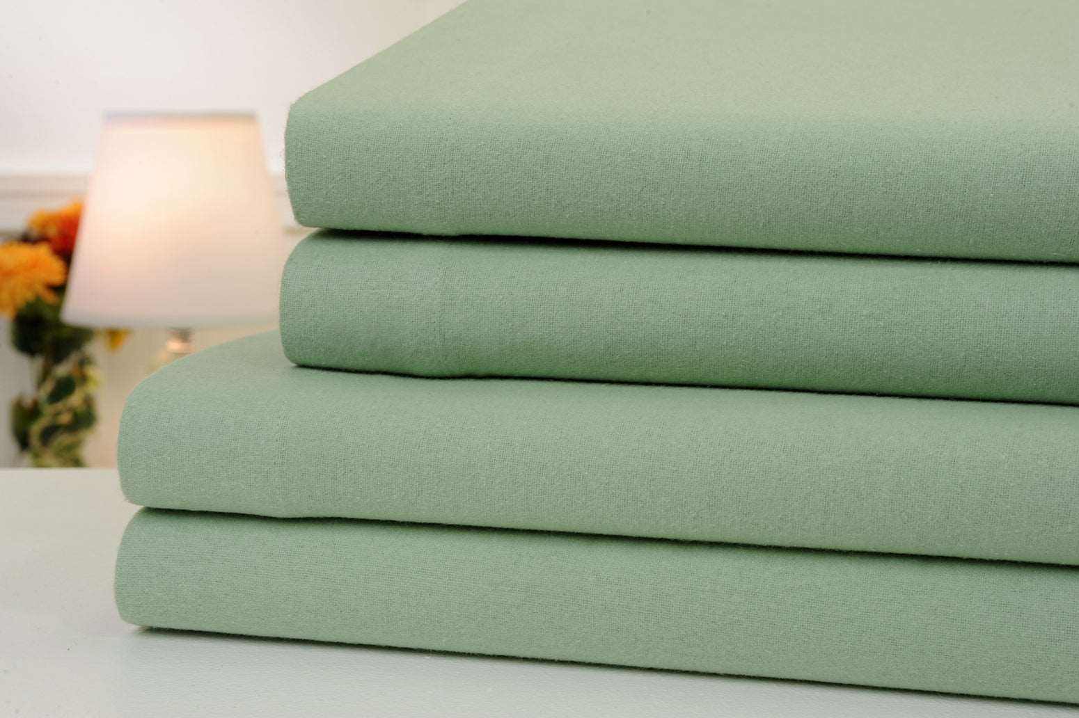 Bibb Home Solid Flannel 4 Piece Sheet Set