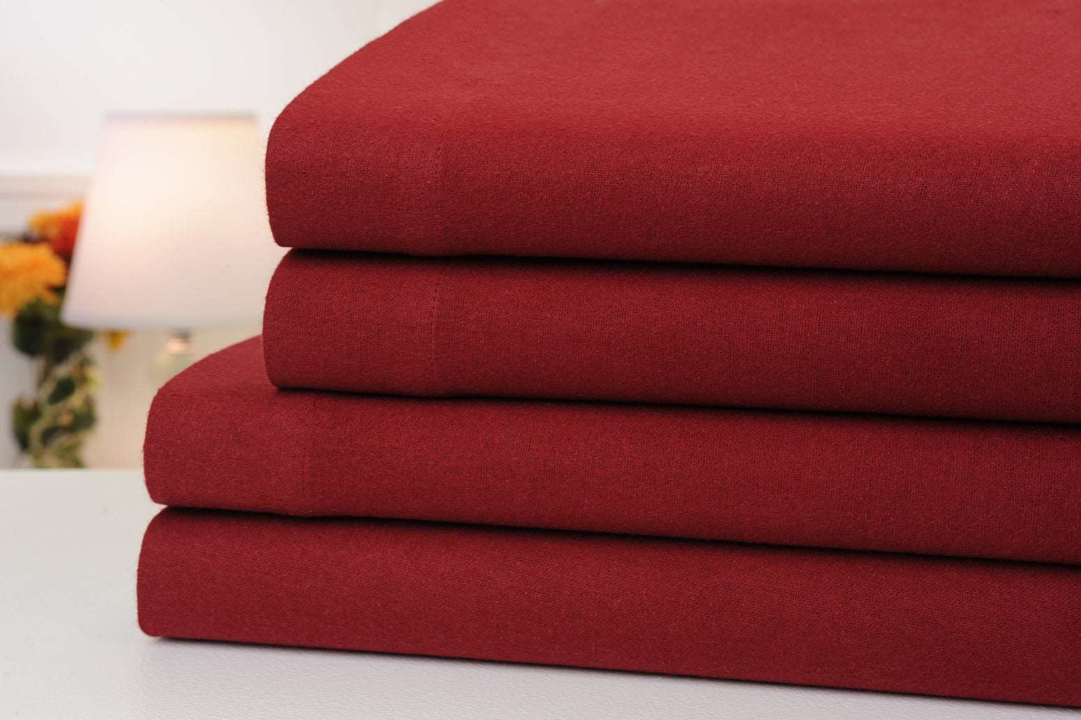 Bibb Home Solid Flannel 4 Piece Sheet Set