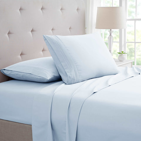 Bamboo 4 Piece Luxury 3 Line Embroidered Sheet Set. - Smartmarts