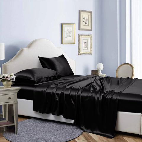 Bibb Home Silky Satin 4 Piece sheet set