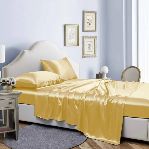 Bibb Home Silky Satin 4 Piece sheet set