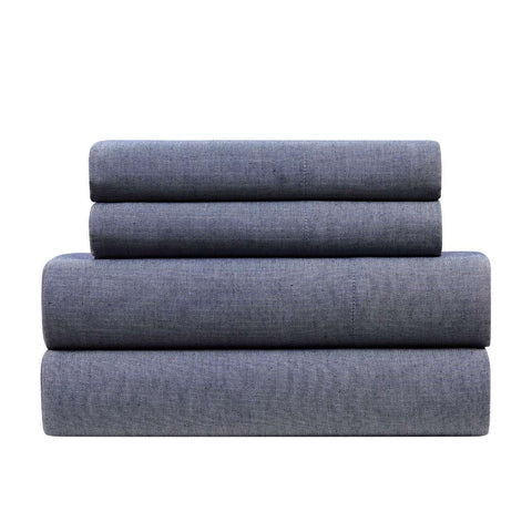 Kathy Ireland Herringbone Twill 4 Piece Cotton Rich Sheet Set