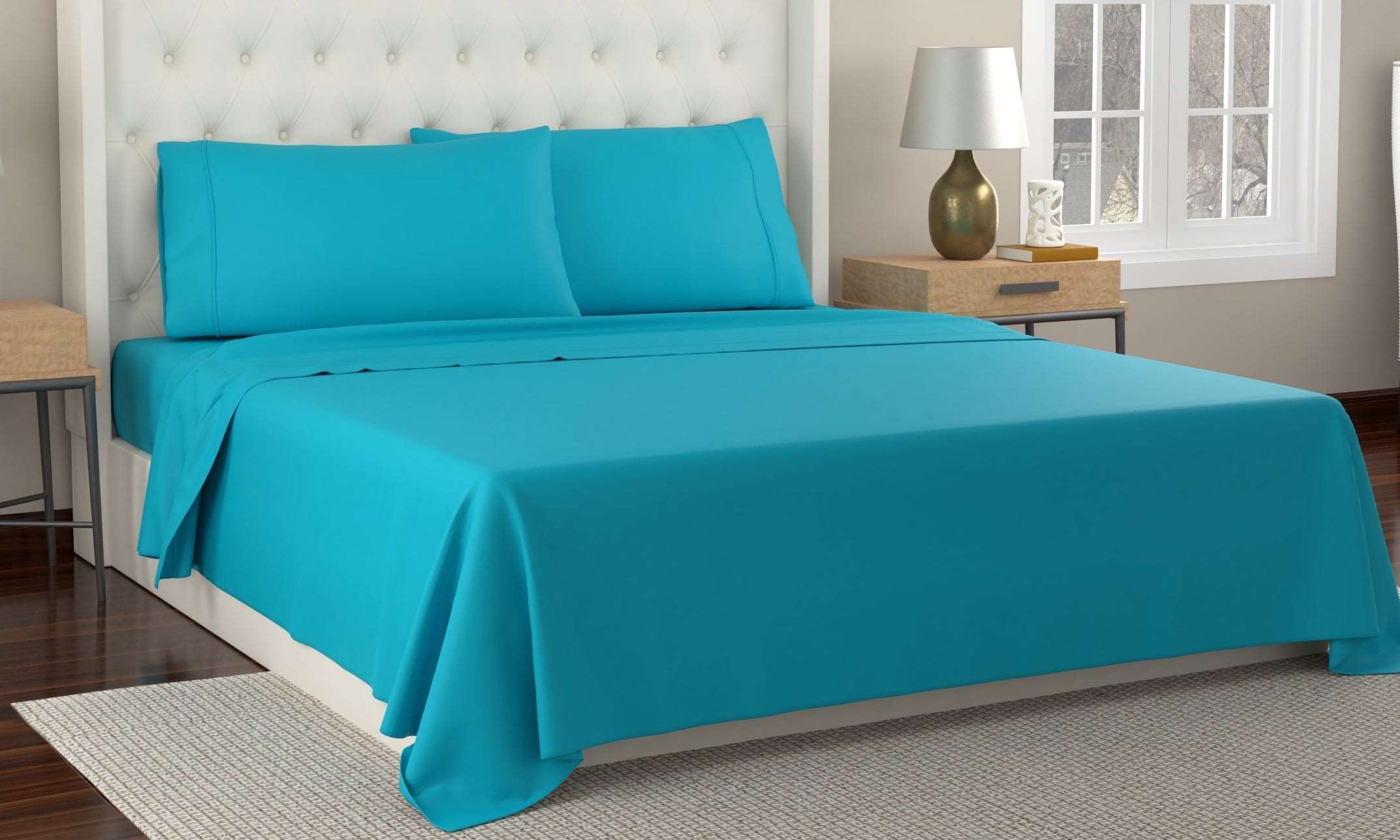 Kathy Ireland 300 Thread Count 100% Cotton Percale Sheet Set