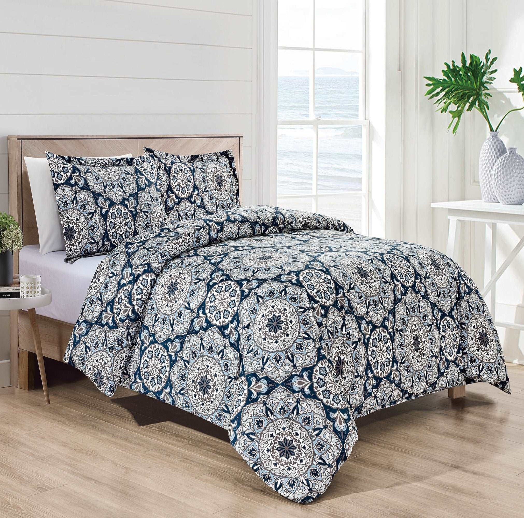 Bibb Home 4 pc Duvet & Down Alternative Comforter Set