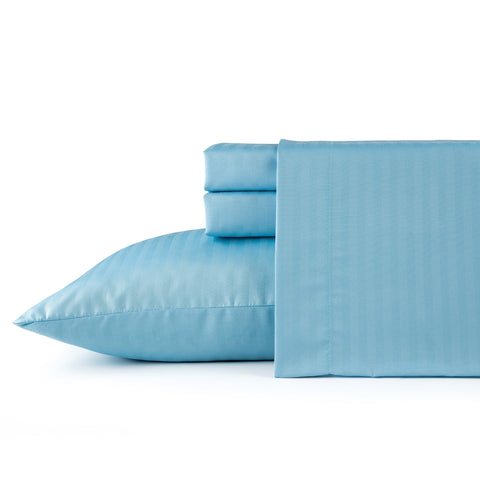 Bibb Home 1500 Series Damask Stripe 4 Piece Sheet Set