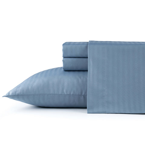 Bibb Home 1500 Series Damask Stripe 4 Piece Sheet Set