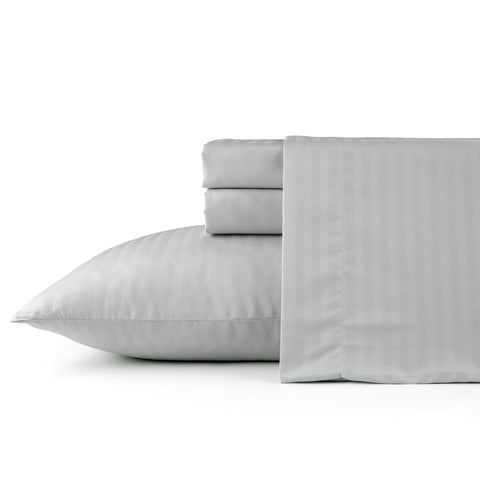 Bibb Home 1500 Series Damask Stripe 4 Piece Sheet Set