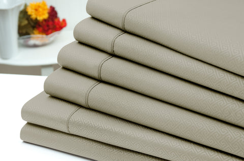 US Army 6 Piece Embossed Microfiber Greek Key Sheet Set.