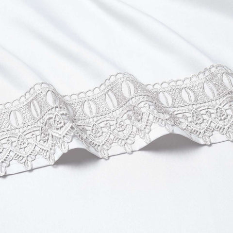 Bamboo Lace Crochet Embroidery 4 Piece Sheet Set