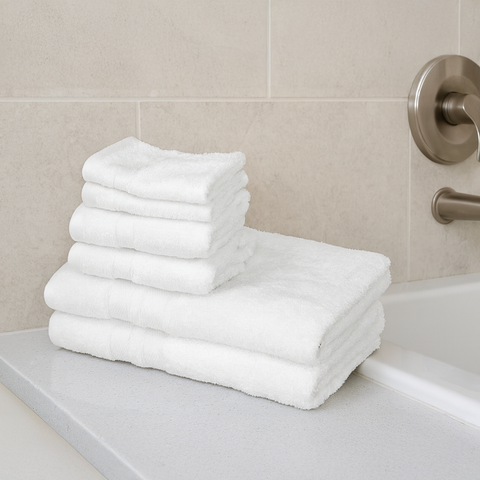 Bibb Home 6-Piece Luxury Combed Cotton Towel Set