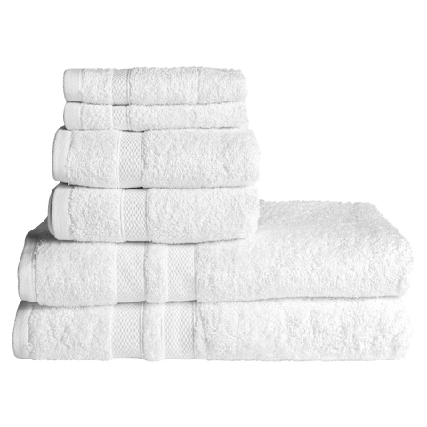 Bibb Home 6-Piece Luxury Combed Cotton Towel Set