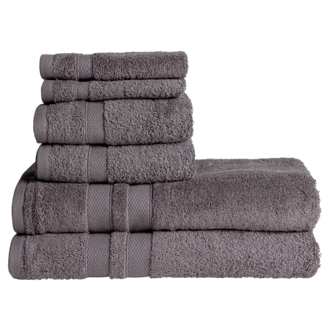 Bibb Home 6-Piece Luxury Combed Cotton Towel Set