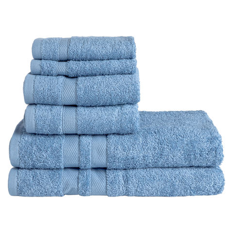 Bibb Home 6-Piece Luxury Combed Cotton Towel Set