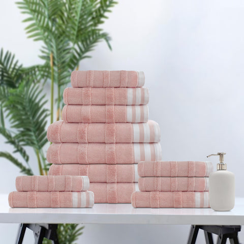 Kathy Ireland 12-Piece Jacquard Stripe Kyoto Towel Set