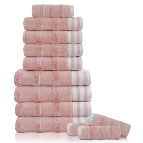 Kathy Ireland 12-Piece Jacquard Stripe Kyoto Towel Set