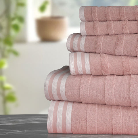 Kathy Ireland 6-Piece Jacquard Stripe Kyoto Towel Set