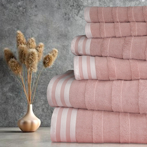 Kathy Ireland 6-Piece Jacquard Stripe Kyoto Towel Set