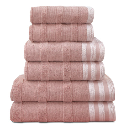Kathy Ireland 6-Piece Jacquard Stripe Kyoto Towel Set