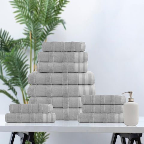 Kathy Ireland 12-Piece Jacquard Stripe Kyoto Towel Set