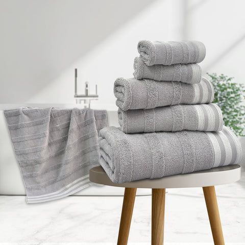 Kathy Ireland 6-Piece Jacquard Stripe Kyoto Towel Set