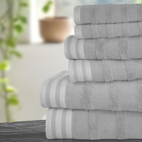Kathy Ireland 6-Piece Jacquard Stripe Kyoto Towel Set