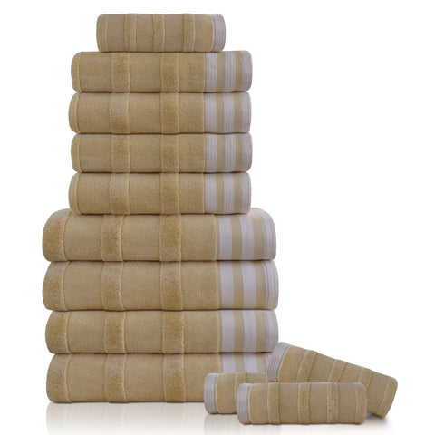 Kathy Ireland 12-Piece Jacquard Stripe Kyoto Towel Set