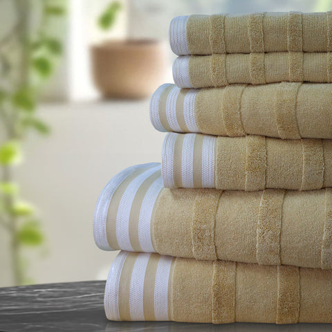 Kathy Ireland 6-Piece Jacquard Stripe Kyoto Towel Set
