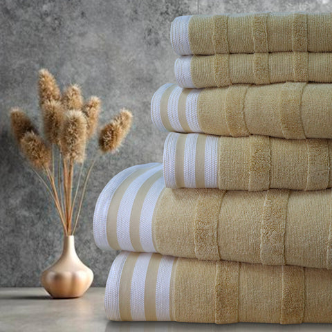 Kathy Ireland 6-Piece Jacquard Stripe Kyoto Towel Set