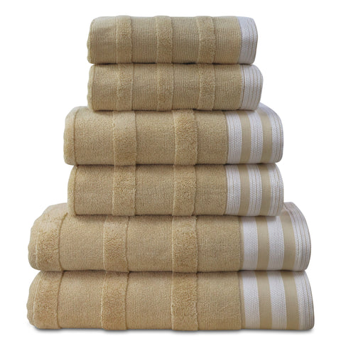 Kathy Ireland 6-Piece Jacquard Stripe Kyoto Towel Set