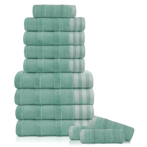 Kathy Ireland 12-Piece Jacquard Stripe Kyoto Towel Set