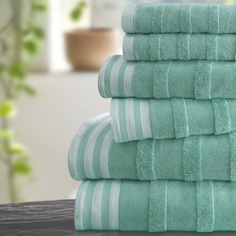 Kathy Ireland 6-Piece Jacquard Stripe Kyoto Towel Set