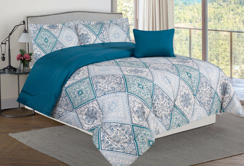 Bibb Home 5 Piece Comforter Set with Decorative Pillows