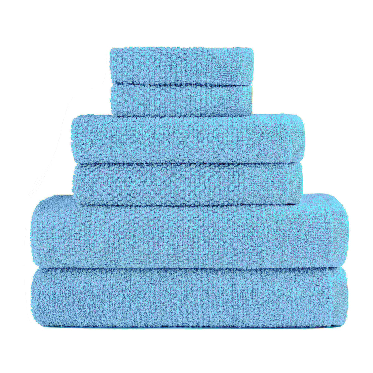 Aqua Colour of Dan River 6 Piece Popcorn Cotton Bath Towel Set