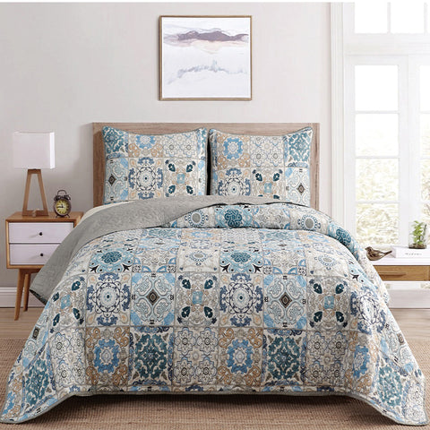 Dan River Reversible Printed Quilt Set (3 Piece)