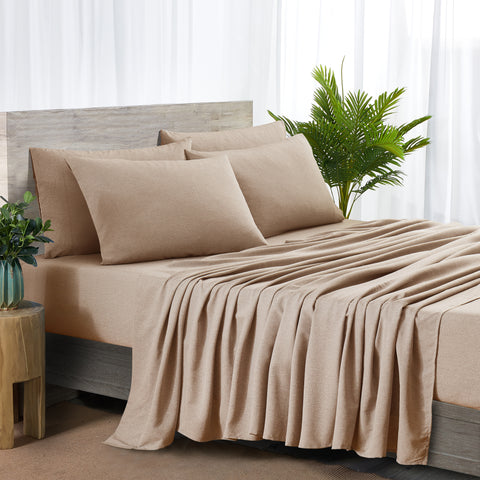 Bamboo 2000 Thread Count 6-Piece Chambray Sheet Set with SnugGrip