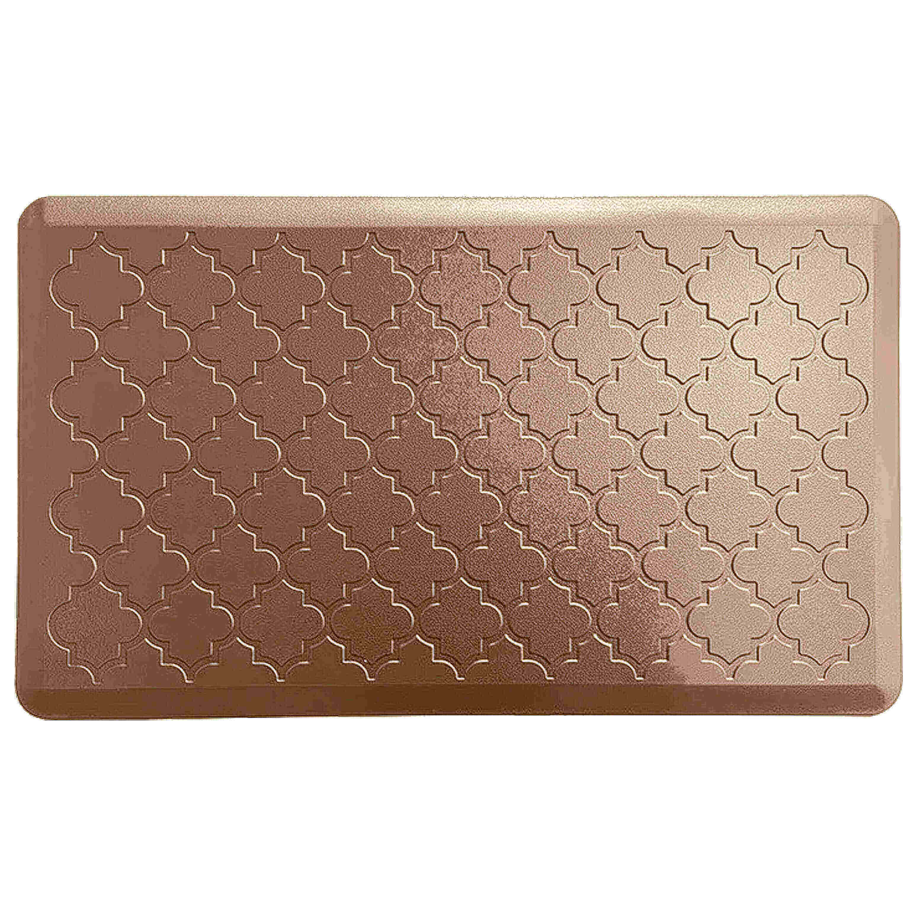 Brown Colour of Trellis Embossed Foam Kitchen Mat 