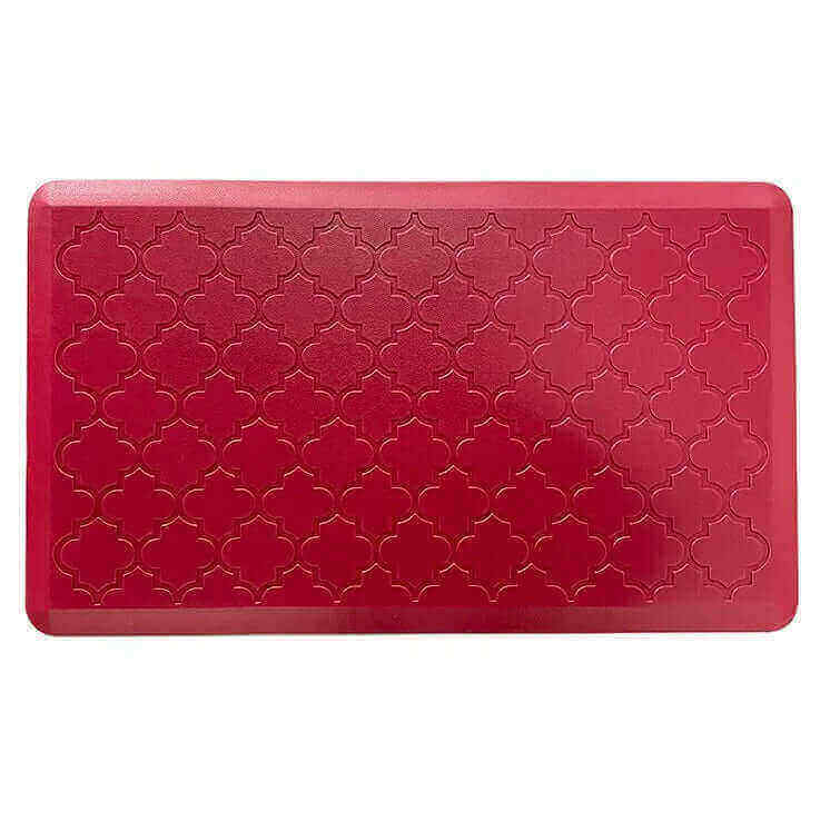 Burgundy Colour of Trellis Embossed Foam Kitchen Mat