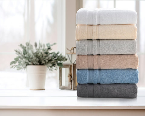 Kathy Ireland 4-8 Piece Zero Twist Cotton Plush Bath Towel Set