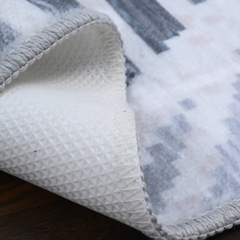 Bibb Home Washable Flannel Printed Area Rug with Latex Back 5x7 ft