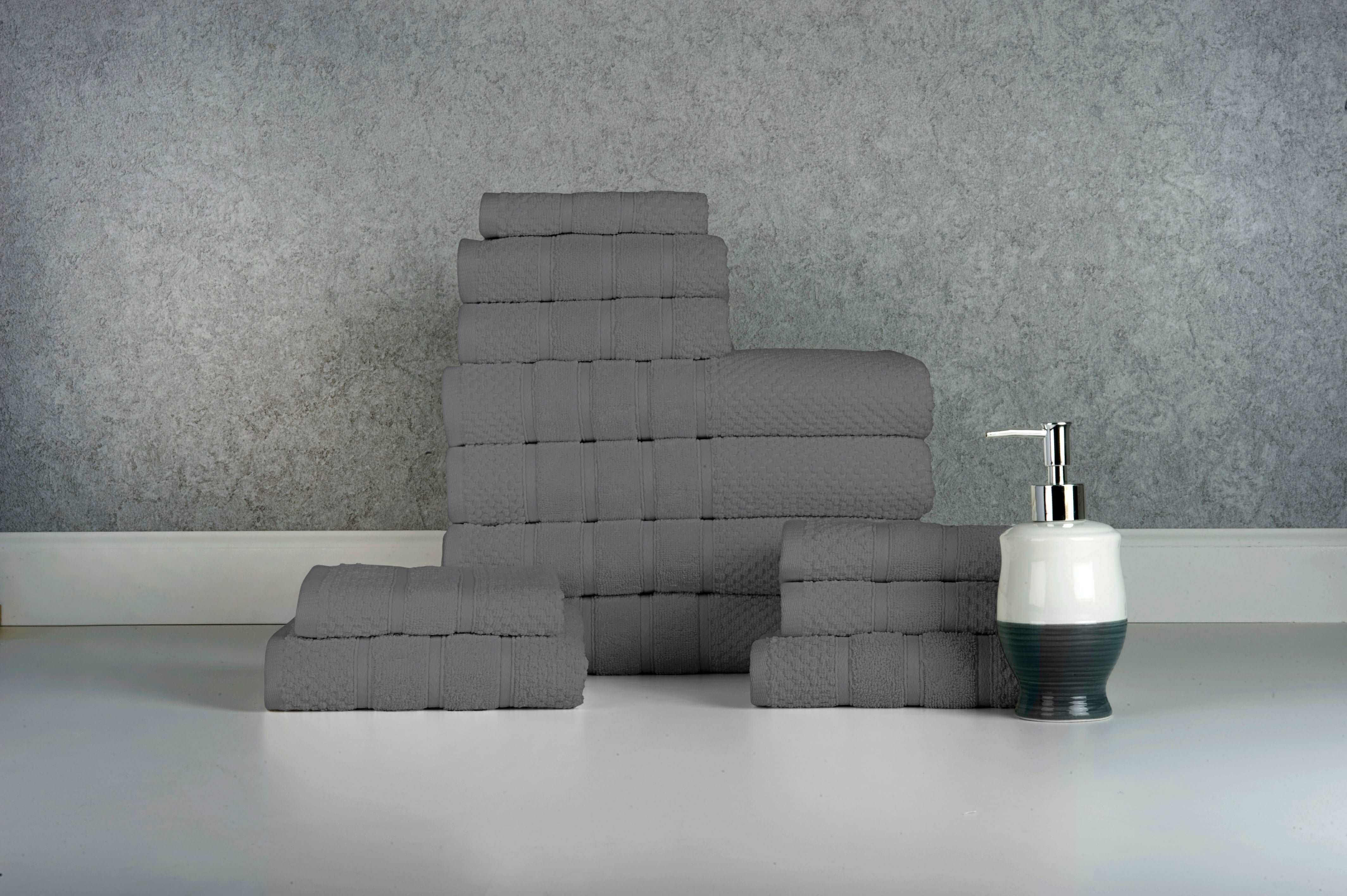 Grey Colour of 12 Piece Egyptian Cotton Towel Set