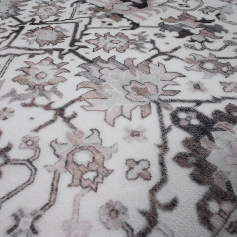 Bibb Home Washable Flannel Printed Area Rug with Latex Back 4x6 ft