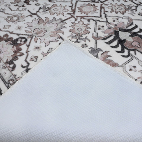 Bibb Home Washable Flannel Printed Area Rug with Latex Back 5x7 ft