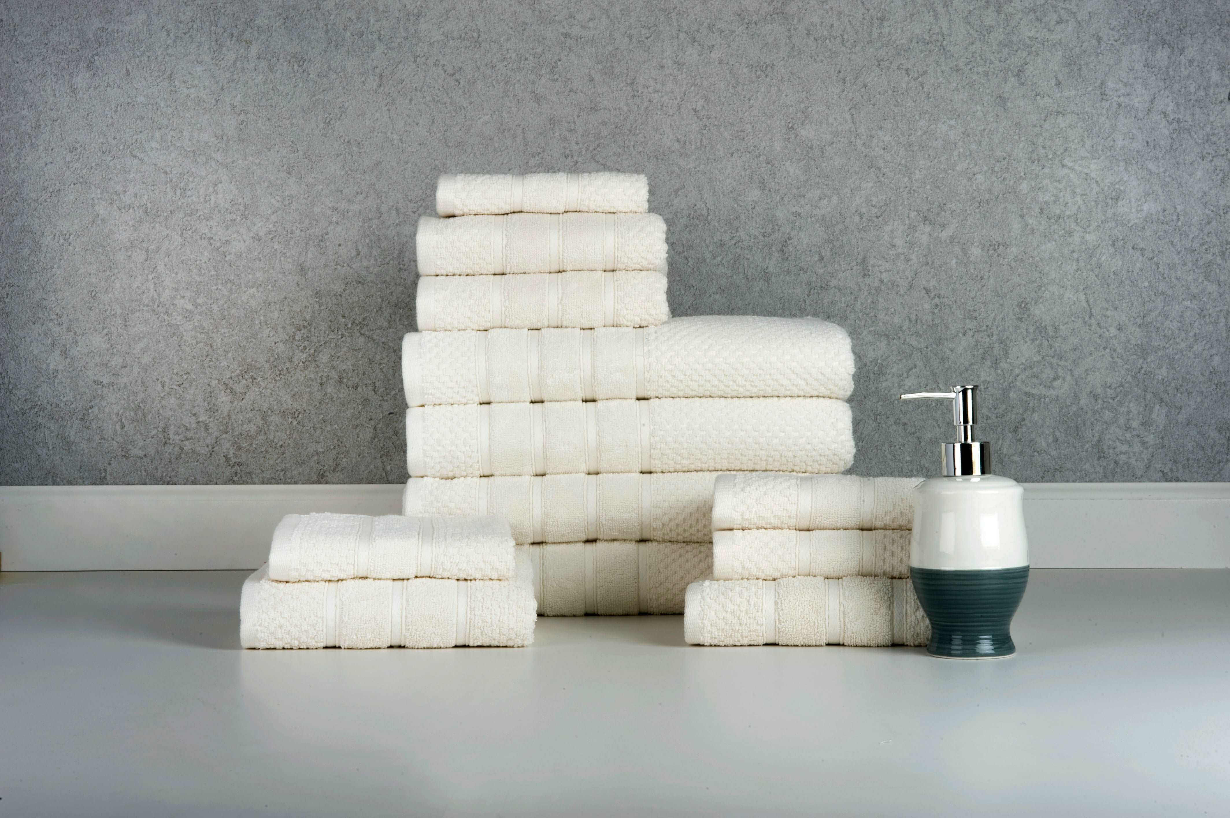 Ivory Colour of 12 Piece Egyptian Cotton Towel Set