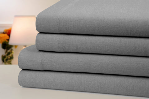 Bibb Home 4 Piece Printed or Solid Heavyweight Flannel Sheet Set