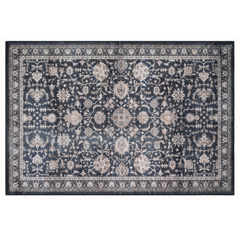 Bibb Home Washable Flannel Printed Area Rug with Latex Back 5x7 ft