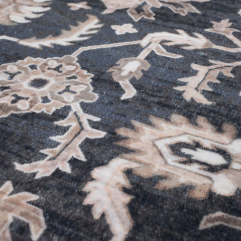 Bibb Home Washable Flannel Printed Area Rug with Latex Back 5x7 ft